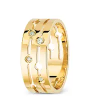 Dihn Van 18K Yellow Gold Pulse Diamond Medium Ring