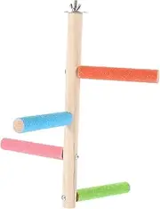 Milisten Natural Wood Bird Perch Stand Climbing for Parrots Cockatiels Birds Easy to Install for Enhanced Play and Exercise