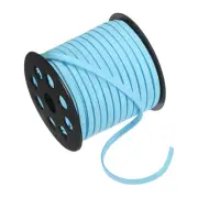 Faux Suede Leather Cord, 50 Yards 5mm Flat Suede Leather Lace [Sky Blue]