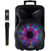 12 Inch 2500 Watt Bluetooth Rechargeable Portable Party PA Speaker with Illum...