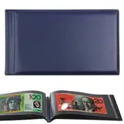 Blue Bank Note 40 Pages Album Collection Storage Currency Holder Pocket