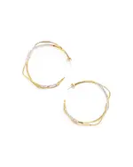 Alexis Bittar Intertwined Two Tone Pave Hoop Earrings