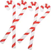 Kisangel 4pcs Christmas Inflatable Canes Festive Candy Canes Inflatable Christmas Decorations Party Props(Red White)