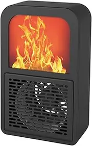 Electric Fireplace Stove Heater,Simulation Flame Heater,Small Office Desktop Household Dormitory Mini heaters,Black