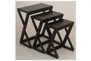 CT Midnight Noir Solid Mahogany Timber Z Style Nest of Table