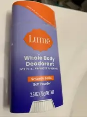 Lume Smooth Solid Whole-Body Deodorant in Soft Powder, 2.6 oz Stick