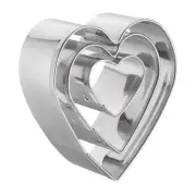3Pcs Heart Cookie Cutters Set Assorted Sizes Cookie Cutters Biscuit Mould