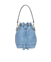 Fendi Mini Mon Tresor Drawstring Bucket Bag One size light blue