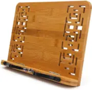 Bamboo Book Stand Reading Rest Holder Cookbook Cook Stand/Foldable Tablet PC