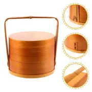 Double Layer Wood Lunch Box Sushi Bento Meal Box