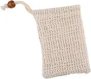 TOVINANNA Natural Sisal Soap Net Exfoliating Pouch Reusable Soap Saver Drawstring Comfortable Touch Space-saving Design