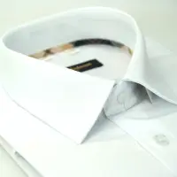 在飛比找momo購物網優惠-【金安德森】經典格紋繞領白色細紋窄版長袖襯衫