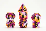MDG 16mm Pride Sharp Edge Silicone Rubber Poly Dice Set: Lesbian