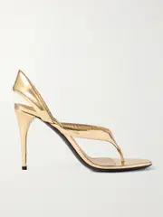 [Alaïa] Alaïa - Tong 90 Mirrored-leather Sandals - Gold - IT37 IT 37 Gold