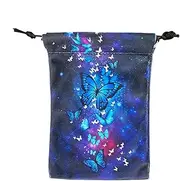Tarot Bag - Coin Bag With Drawstring, Butterfly Pattern Gift Bags 5.12x7.09 Inch | Tarot Card Bag, Tarot Card Bag, Runes Bags, Tarot Card Bag, Rune Bag, Single Attribute, Consulte la descripción, See