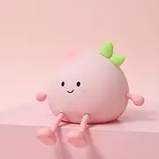 Cute Peach Silicone Night Light for Kids, Soft Night Light with 7 RGB Changeable Colours & Dimmable, USB Rechargeable with Timer & Touch Control, Portable Night Light Charger Included