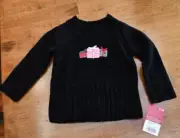 Target Girl's Black Mock Neck Christmas Xmas Present Pullover Sweater Size 12M