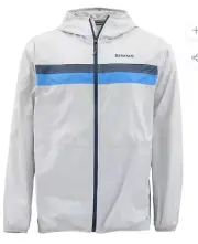 Simms Fishing Fast Cast Windshell Jacket Mens Large Sterling Grey - NEW W Tags