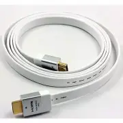 2M High Speed SONY 1.4v Flat White HDMI Cable Cord 3D HD PS4 for XBOX 1080P TV