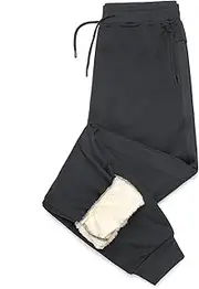 [AOTORR] Men's Fleece Jogging Bottoms Casual Thermals Trousers Winter Warm Joggers Pants Jogging Tracksuit Bottoms, Dark Gray, S