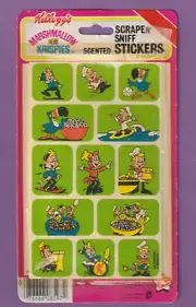 Vintage KELLOGG'S Marshmallow Krispies SCRATCH & SNIFF Stickers SEALED