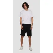 Replay Mens Organic Cotton Bermuda Sweat Shorts w/ Print Black