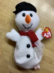 1996 Retired TY Beanie Baby - SNOWBALL Style 4201 - Snowman - MWMT Errors