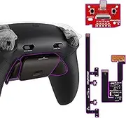 eXtremeRate Rise Plus MAX RMB Back Paddles Kit with Clicky Trigger Stops & Rubberized Grip for PS5 Controller BDM-030 040 050, Remappable Real Metal Back Buttons Kit for PS5 Controller – Black