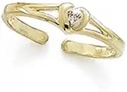 [JewelryWeb] 14ct Yellow Gold Diamond Love Heart toe ring