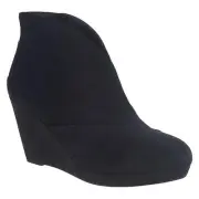 Impo Thorson Platform Wedge Ankle Boot with Memory Foam, Black