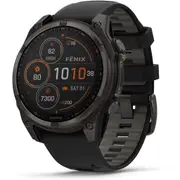 Garmin fenix® 8 47mm SOLAR Sapphire Edition Carbon Grey Titanium with Black + Pebble Grey Band