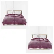 SOGA 2X Cozy Light Purple Throw Blanket – Thick Double-Sided Flannel