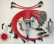 small cap FORD 5.8L 351 EFI to Carb Conv RED HEI Distributor + 45k Coil + WIRES