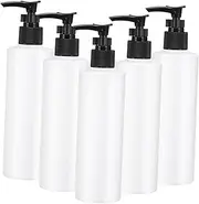 Happyyami 5Pcs Portable Empty Pump Bottle Multi Purpose Travel Lotion Dispenser Durable Containers for Toiletries for Home and Travel Use