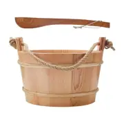 4L Professional Portable Sauna Bucket with Ladle for Bathing Bathroom Winter