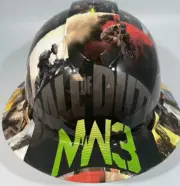 New Full Brim Hard Hat Custom Hydro Dipped MW3 MODERN WARFARE 3 COD STICKER BOMB