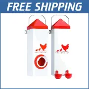 Leak-Proof 10lbs Chicken Feeder and 2 Gallon Waterer - Perfect for Poultry Care