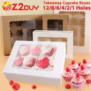 Cupcake Boxes 1 2 4 6 8 12 Holes Cases Party Wedding Window Face Muffin Cups