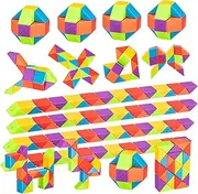 36pcs Party Favors - Fidgets Snake Cube Puzzles Toy for Goodie Bags, Bulk Toys, Fidgets Classroom Prizes Birthday Back to School Gift Stocking Stuffers Rainbow Party Toys for Kids,Teen 4 8 12
