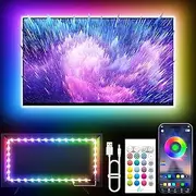 KANTUTOE LED Lights for TV, 16.4ft TV LED Lights for 45-75 Inch, RGB TV Lights Backlight Behind, Music Sync Bluetooth APP and Remote Control TV LED Strip Lights USB Powered for Bedroom/Gaming