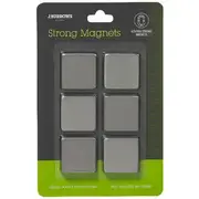 J.Burrows Super Strong Square Magnets Chrome 6 Pack