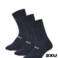 在飛比找momo購物網優惠-【2XU】3件組中筒襪(黑)