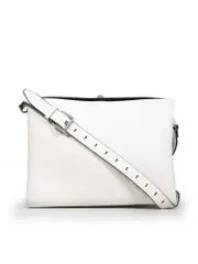 White Leather Medium Shoulder Bag
