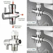 7/8" + 1/2" T-adapter Valve 3-Way Brass For Toilet Bidet Shower Head Diverter