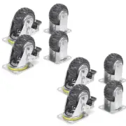 XtremepowerUS 8 Pack 4 Inches Caster Wheels Locking Casters Swivel with Brake
