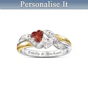 Hearts Of Love Personalised Engraved Ring