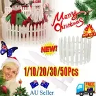 Plastic Christmas Tree Fence Xmas Decoration DIY Garden Picket Fence Border AU