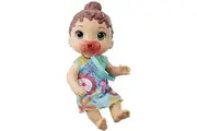 Baby Alive Baby Lil Sounds: Interactive Brown Hair Baby Doll for Girls Boys Ages 3 Up, Makes 10 Sound Effects, Including Giggles, Cries, Baby Doll with Pacifier