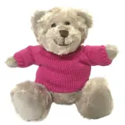 Teddy & and Friends Columbus Bear Jumper Hot Pink [22cm] Soft Plush Toy NEW