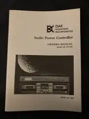 DAK Ind. HTX-500 Audio Power Controller Owner / User Manual *Original*